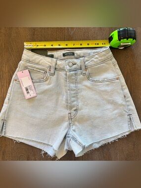 wild fable Very Light Blue Wash High-Rise Denim Cutoff Shorts with Frayed Hem